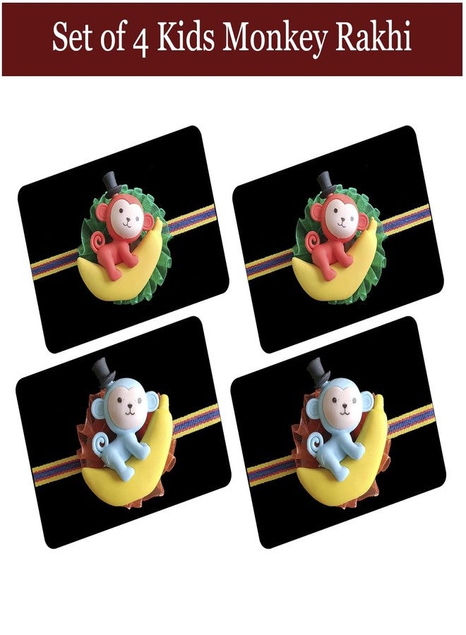 Saugat Traders Rakhi for Kids Set of 4/Cartoon Rakhi set for Kids - Rakhis for Kid Boy and Girl - with Roli Chawal and Chopra - Image 2